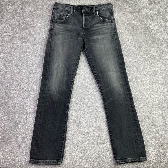 Citizens of Humanity Emerson Jeans Women’s 25 Black Faded Slim Boyfriend Stretch - Picture 1 of 14
